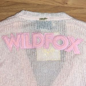 NWT Wildfox White Label Knit Cardigan With Back Logo